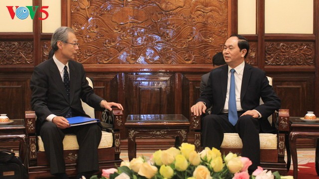 President Tran Dai Quang receives President, Editor-in-Chief of Kyodo News  - ảnh 1